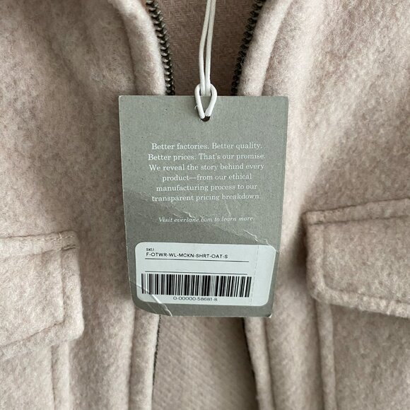 NEW Everlane Wool Mackinaw Jacket Size S Oat - Picture 5 of 6